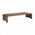 Meuble TV bas marron noyer en MDF forme U 140 x 40 x 35 cm