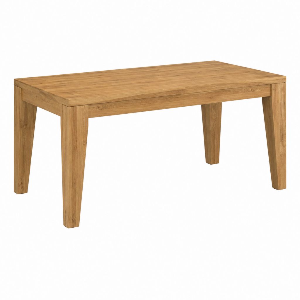 Table à manger rectangulaire en chêne massif naturel 140 x 80 x 75 cm
