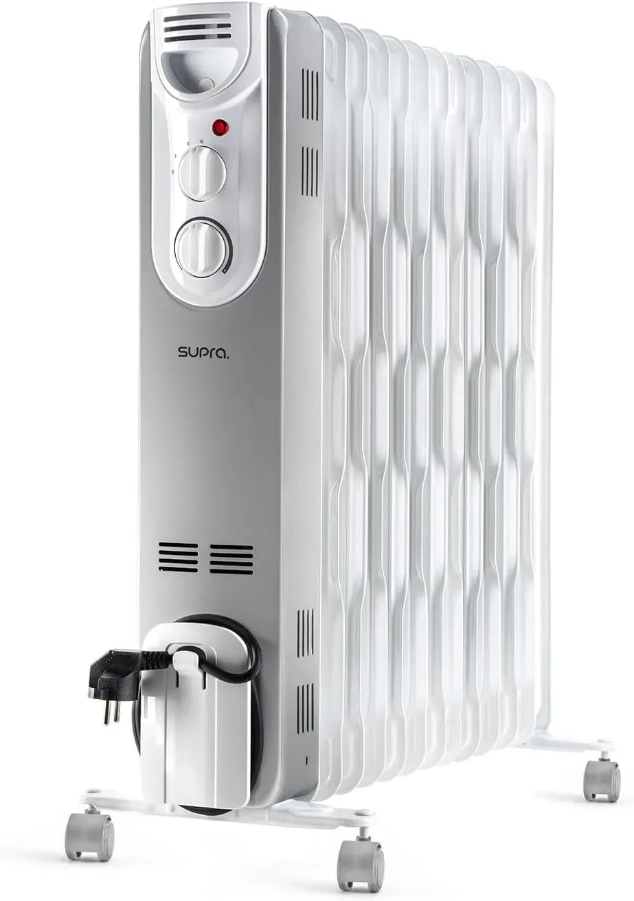 Radiateur électrique, 2500 W, SUPRA ORSO ORSO 2500, roulettes de déplacement, thermostat, silencieux, 11 Éléments, Jusqu'à 25m², Mode ECO