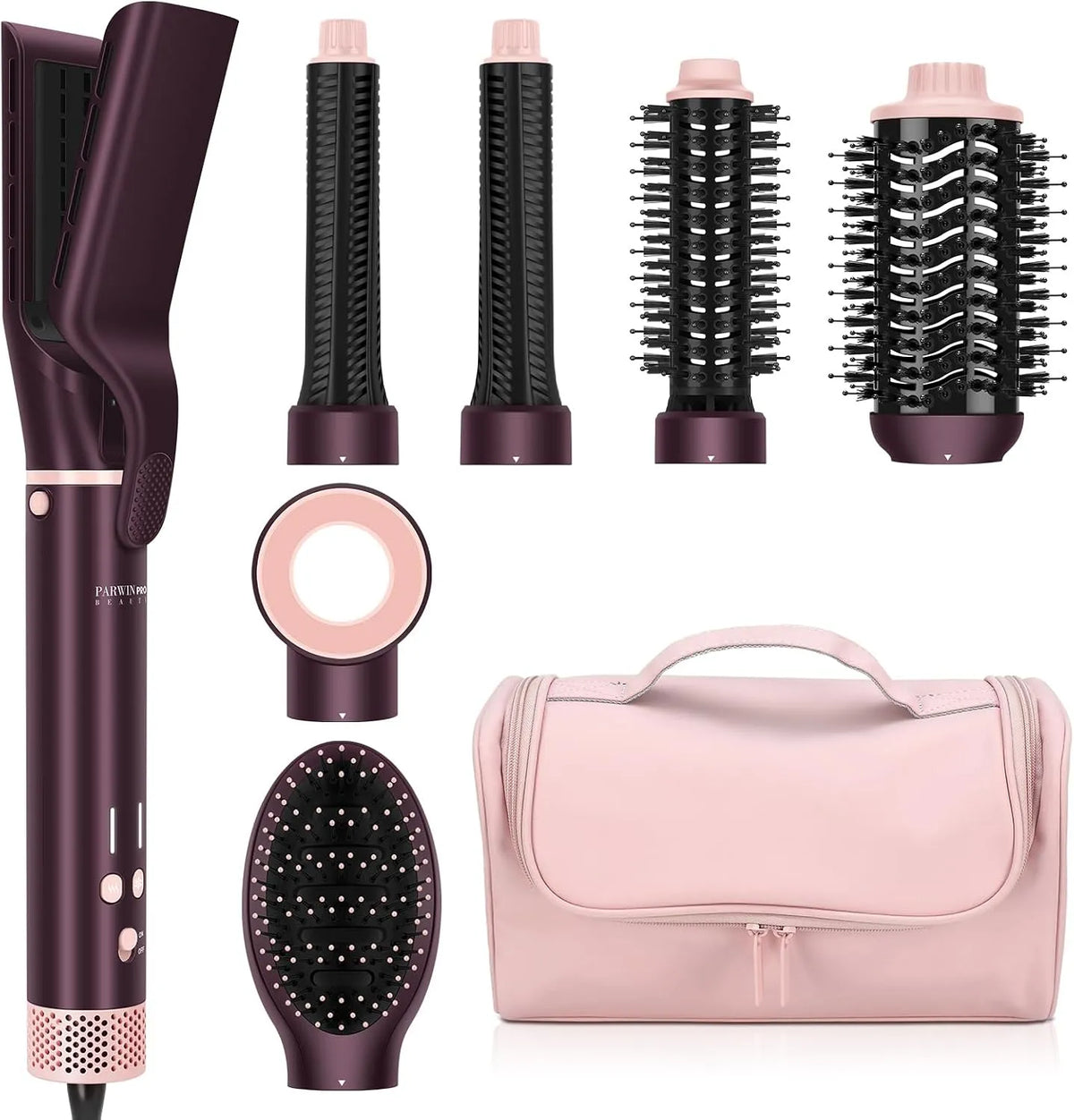 Lisseur cheveux, fer à lisser, Air styler 7 en 1 PARWIN PRO BEAUTY MaxAIR 2, 110,000 RPM sèche-cheveux, 0 fer à friser automatique double tension