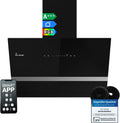 Hotte aspirante EASY6005SM, 60 cm, hotte de cuisine, éclairage LED, installation murale, Wi-Fi, noir, 782 cbm, h recirculation, vidage, Smart WiFi App