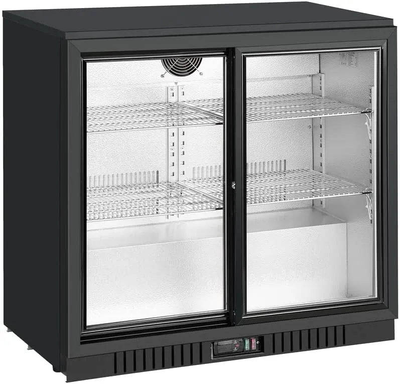 modèle GBC3102, METRO Professional Arrière bar GBC3102, 5 cm, 198 L, 160 W, 90 x 52 x 86, aluminium, tôle galvanisée, verre, froid ventilé, noir