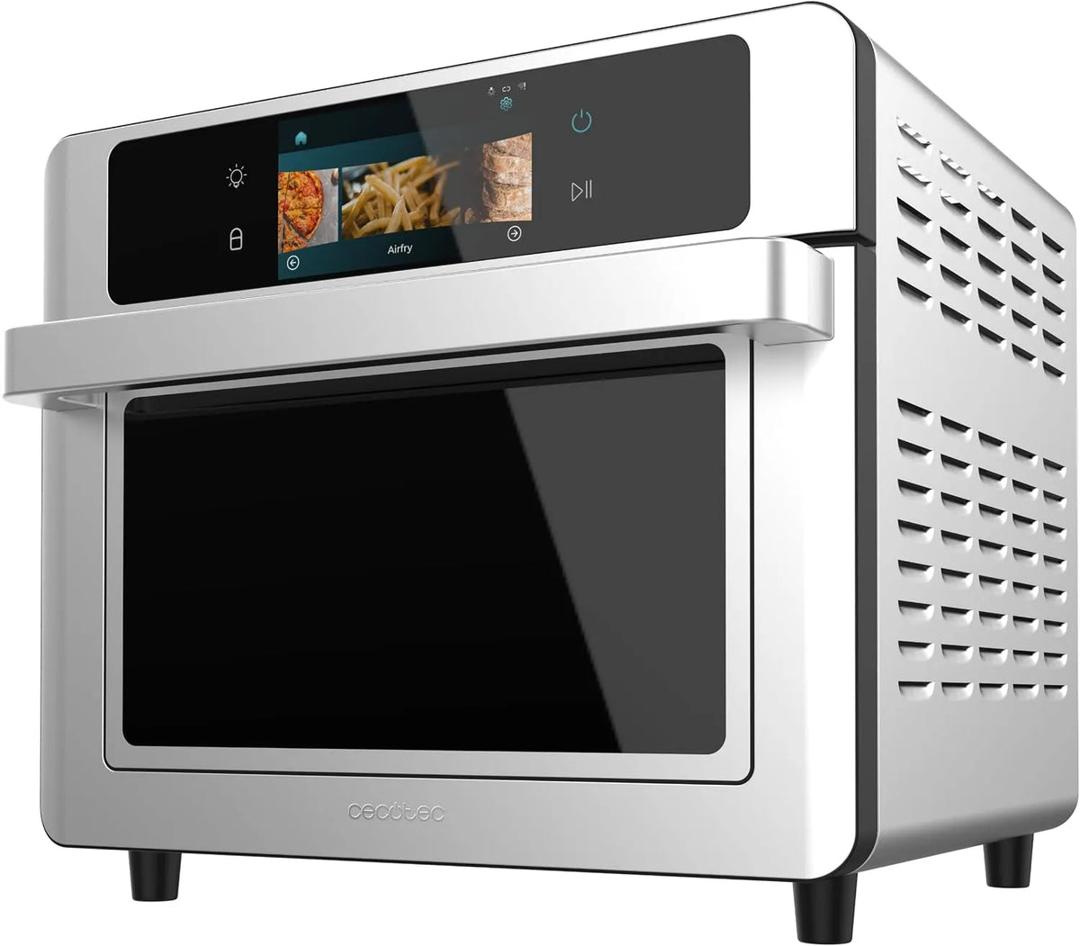 Cecotec Four électrique, 30 L, 1700 W, tactile, gril, 10 Modes, Cecotec Four Friteuse à Air Chaud 30L Bake&Fry 3000 Touch Steel Connected. 1700W