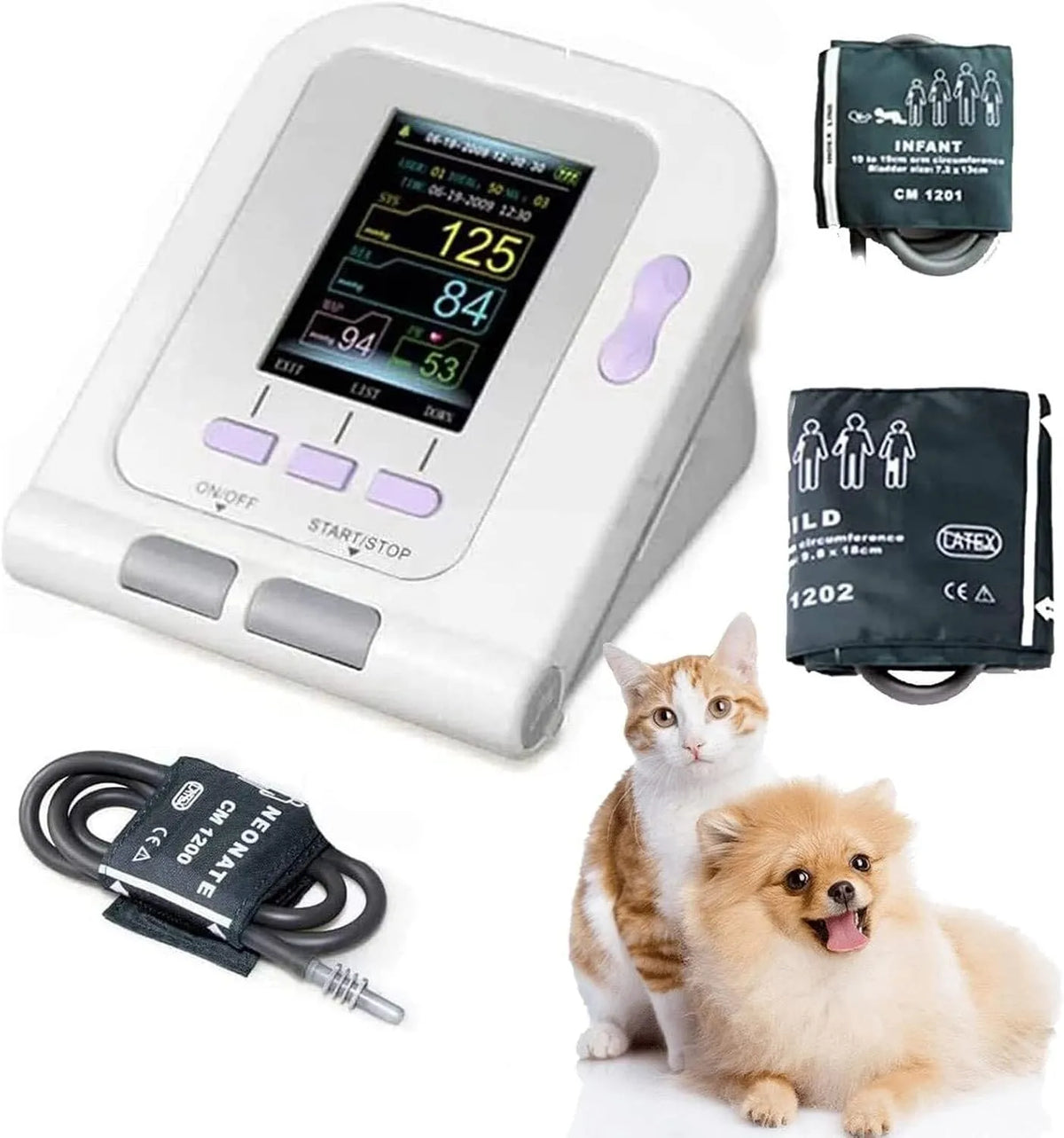 sphygmomano électronique vétérinaire, pour tensiomètre Automatique, Brassard de tensiomètre vétérinaire numérique, Soins for Chiens/Chats/Animaux de