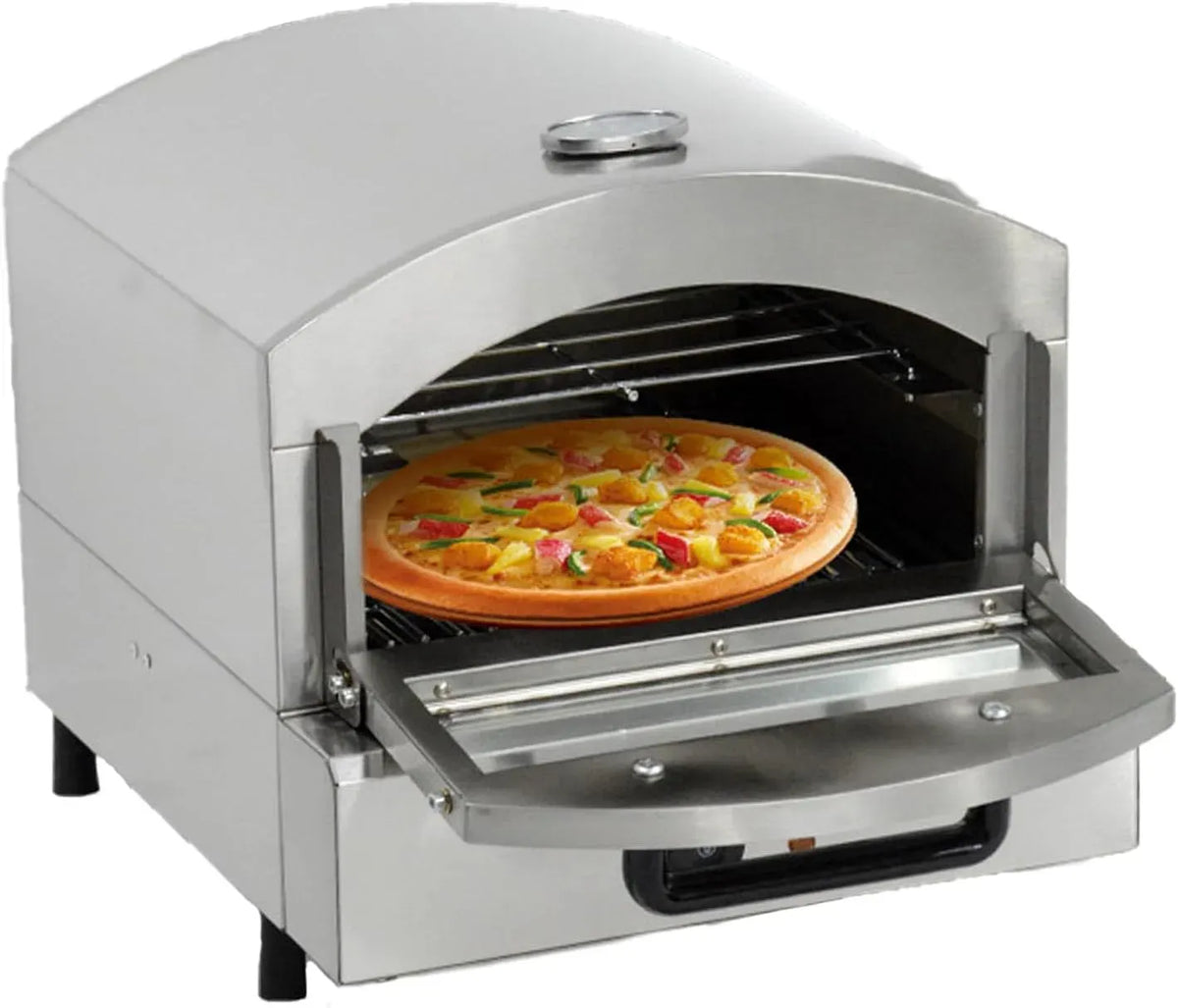 Four électrique à pizza, 12 pouces, portable, extérieur, camping, acier inoxydable