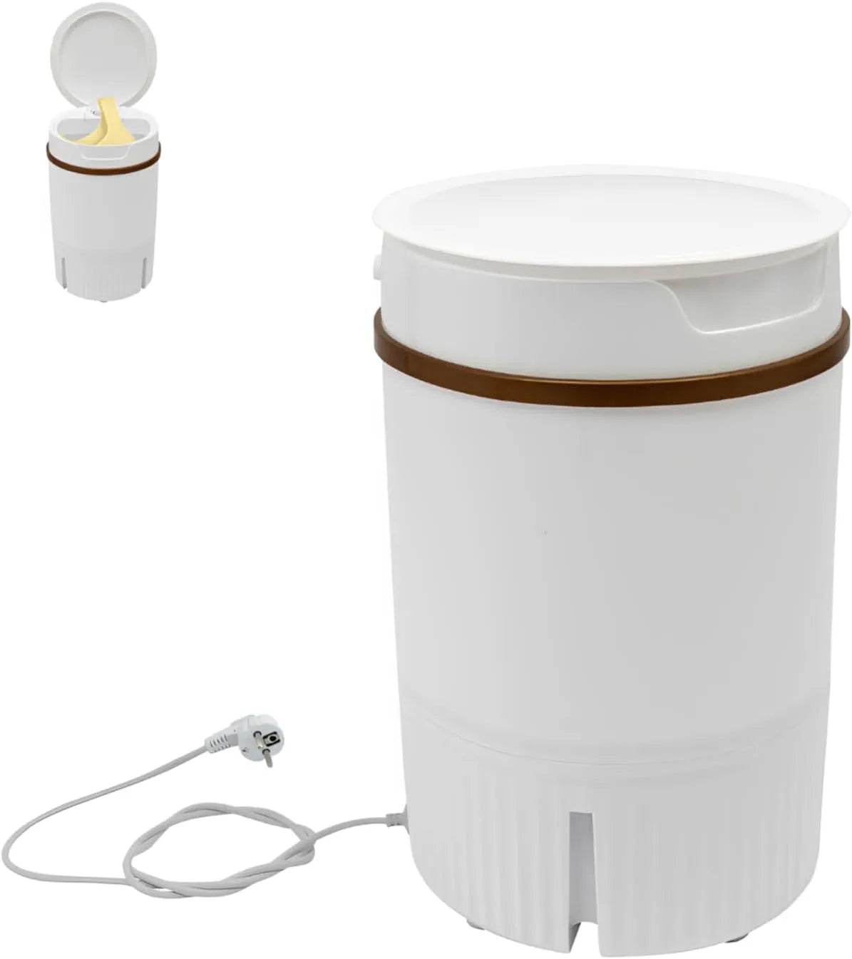 Lave-linge, 5 L, 260 W, portable, camping, petite machine à laver avec tuyau de vidange et panier d'égouttement pour appartement, dortoir, hôtel