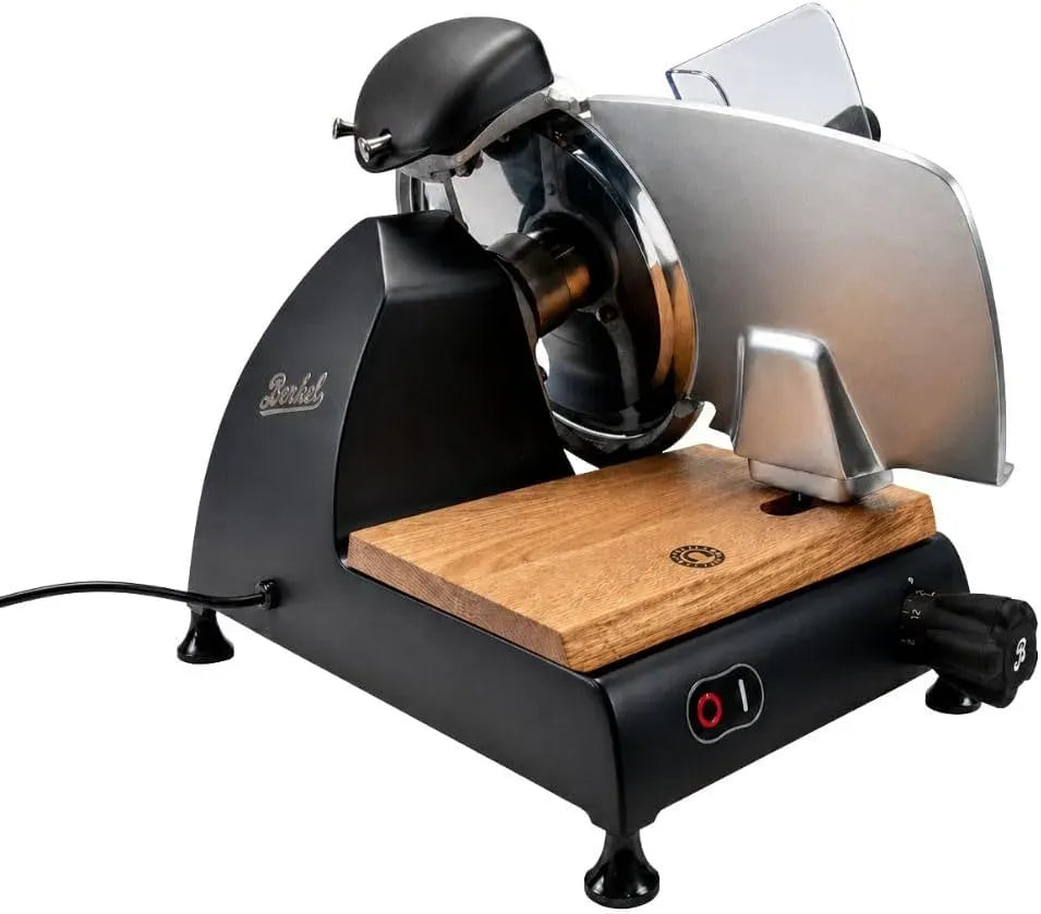 design compact, Berkel Red Line 250 Trancheuse professionnelle professionnelle équipé de lame de 25 cm, coupe précise pour saucisses, jambon, fromage