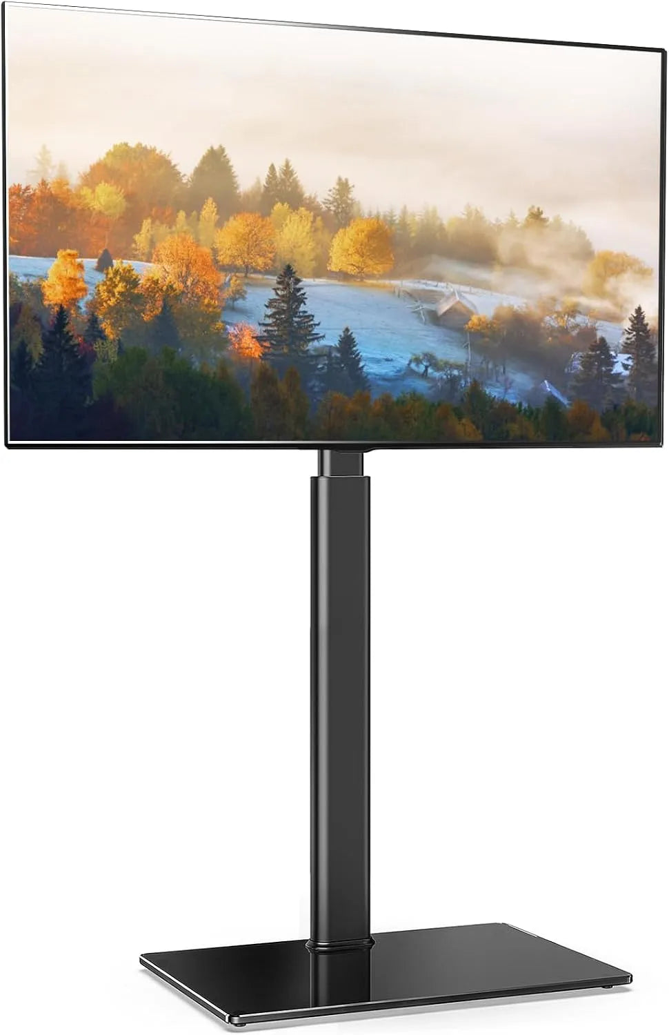 Meuble TV, 60 pouces, 600 x 400 mm, décoration de salon, noir, Pied TV Charge Maximale 30 kg, FITUEYES Support TV sur Pied, pour Salon, Chambre et