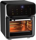 Four électrique à pizza, 16 L, 500 W, minuteur, gril, triple cuisson supérieure et inférieure, minuterie gratuite de 60 minutes, friteuse à air