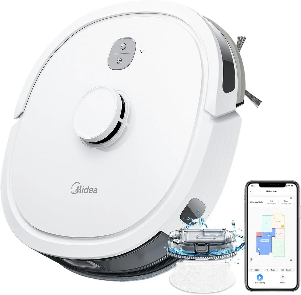Aspirateur 140min, Wi-Fi, Alexa/WiFi/APP/Télécommande Contrôlé, 2000Pa, d'Autonomie