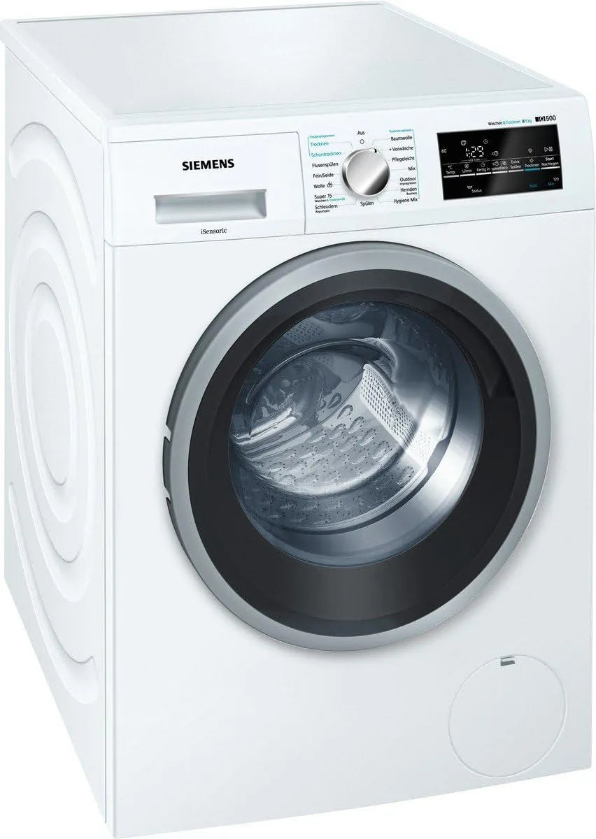 Siemens wd15g442 Linges, 1088 Sèche-linge, 8 kg, blanc, 8 kg laver, 5 kg sécher, 1088 kWh, Grand écran avec présélection du temps de fin
