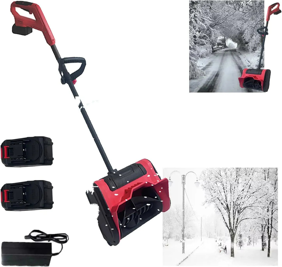 Brosse, machine de déneigement, 32 cm, 21 V, 8 m, sans fil, pour cour et route