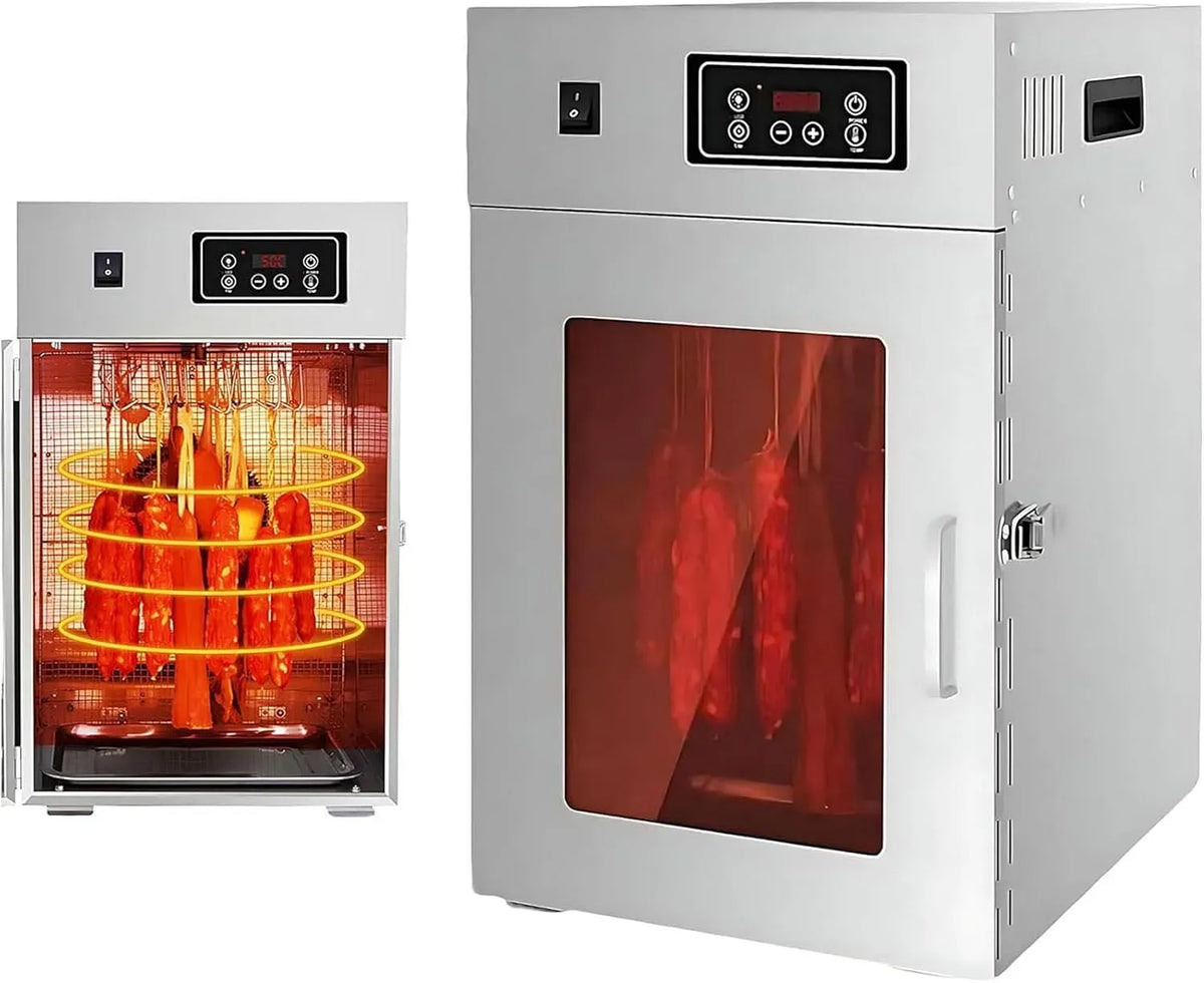 déshydrateur alimentaire en acier inoxydable, idéal pour sécher la viande et les saucisses, Chambre de maturation de viande de 15 kg, 14 barres de