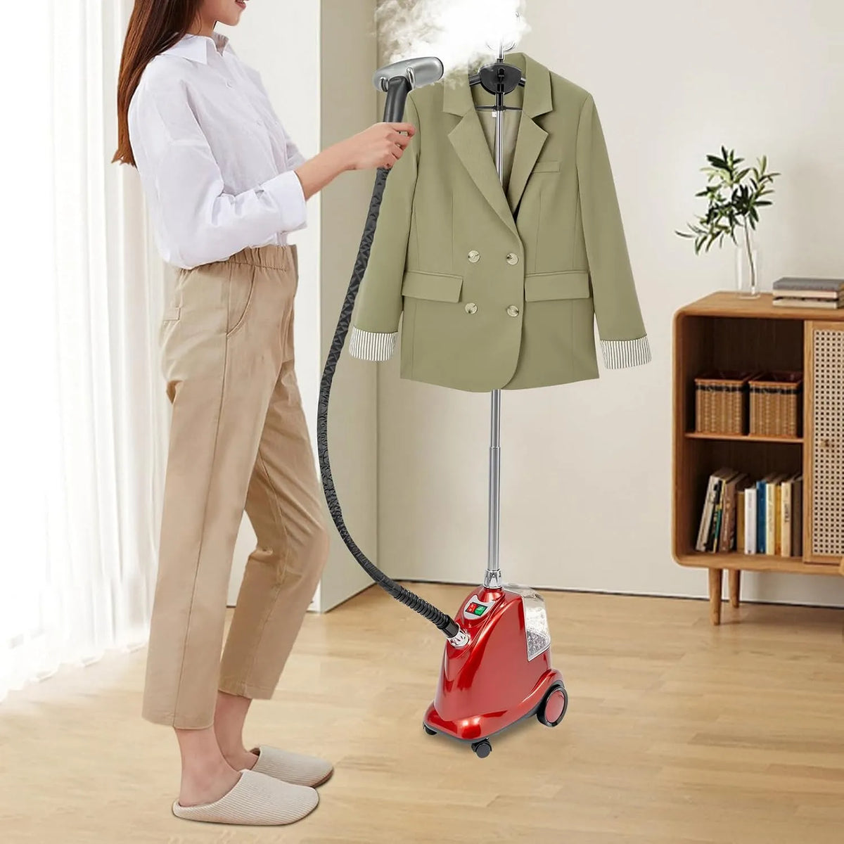 Brosse, 3 L, 2200 W, roulettes de déplacement, 3 niveaux, grand réservoir, vapeur, professionnel, fonction chauffante