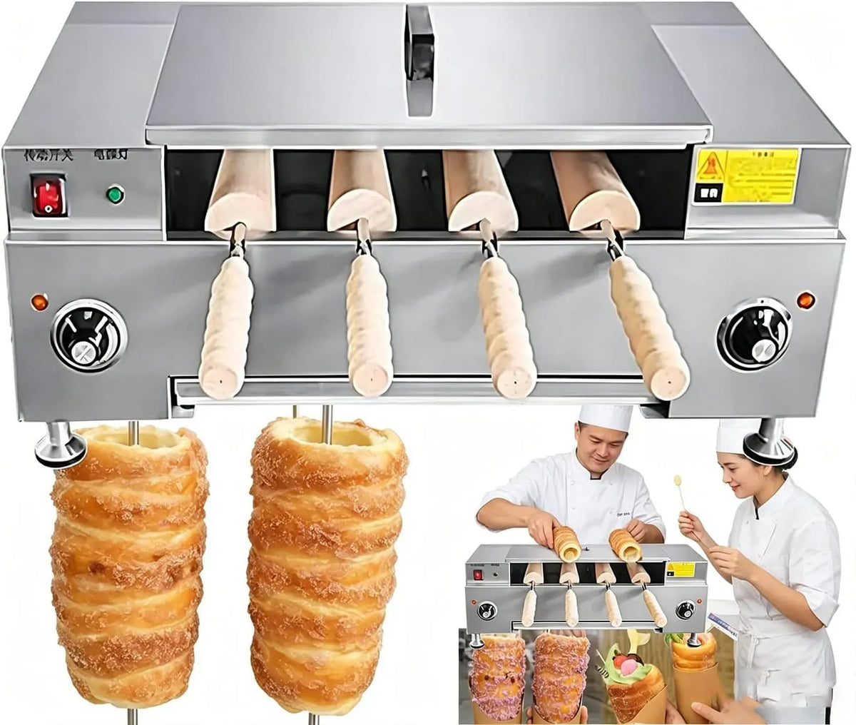Four électrique, gril, professionnel, four de cuisson, Machine électrique Professionnelle pour la Cuisson de gâteaux cheminée Chimney Cake