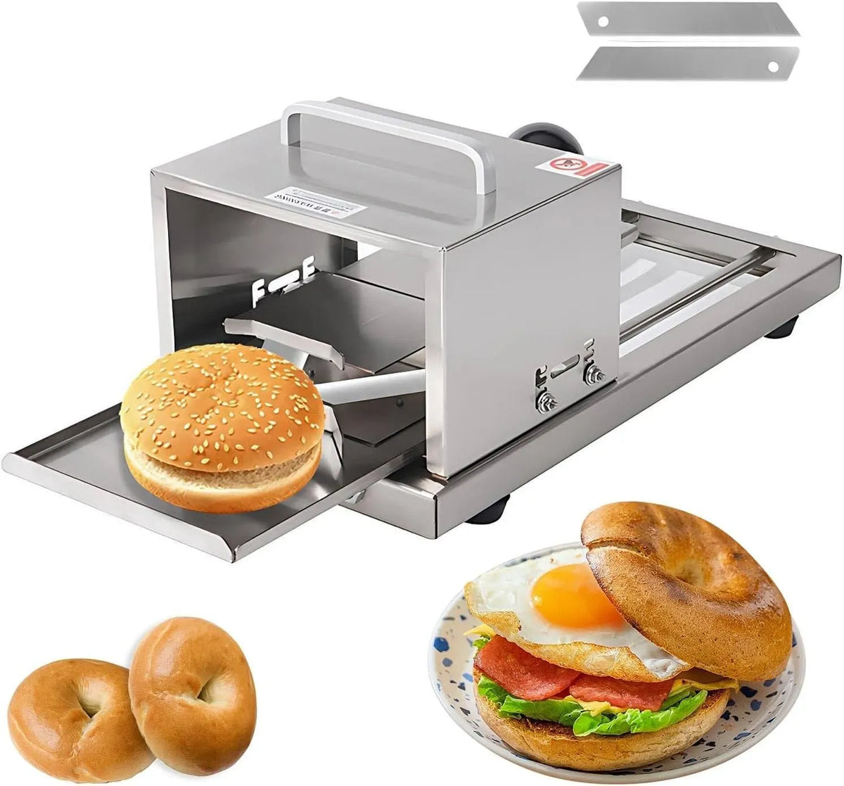 équipé de 1 Lame De Remplacement, pour Coupe Pain Manuel Avec Lame Inox Pour Pain Maison Et Bagels, Trancheuse Professionnelle Avec Ajustement
