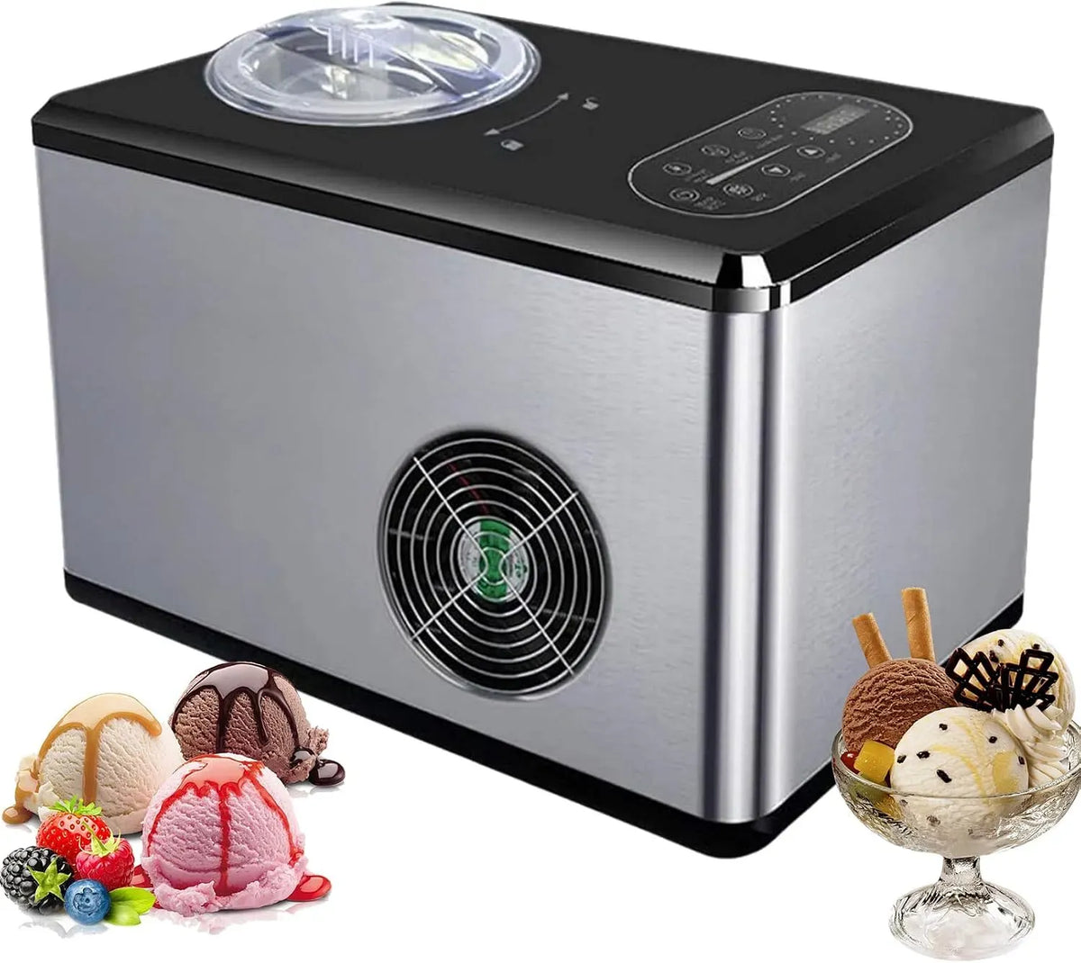 machine à glace et sorbet, machine à café électrique, 1,5 L, pâtisserie, écran LCD, professionnel, acier inoxydable, pour Cafés