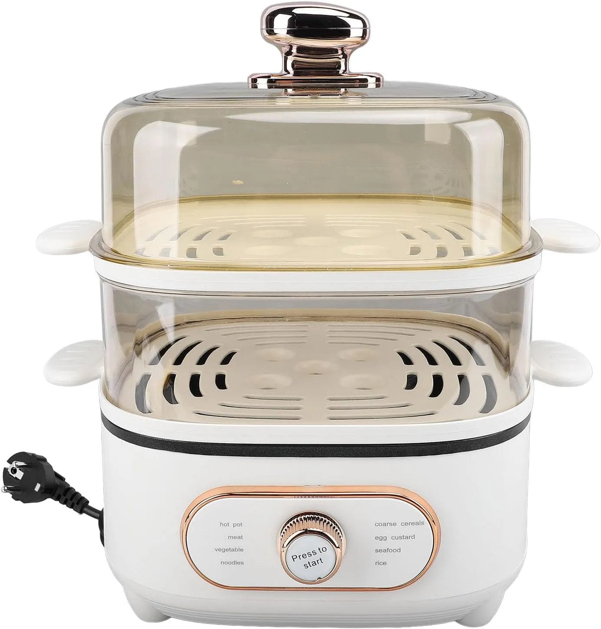 Produit Marmite électrique Polyvalente de 10, Marmite électrique 1200 W avec Cuiseur Vapeur, 5 L avec Marmite à Vapeur à 2 Niveaux pour Soupe