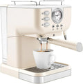 Mousseur à lait, 1,5 L, 1050 W, émulsionneur à lait, gril, grand réservoir, cafetière à expresso compacte et grille-pain, 20 bar