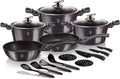 BH/6920 Batterie, batterie de casseroles et poêles, revêtement antiadhésif, 17 Pièces, noir, aluminium, Cuisine de 17 Pièces