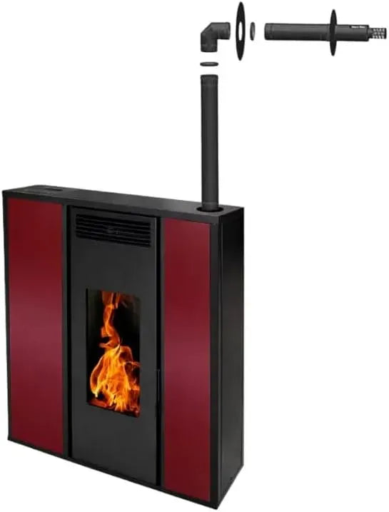 Ustensile de cuisson TESSA 10, 10 kW, IP65, ustensile de cuisine, Pack Poêle à granules kW Etanche Concentrique sur le dessus + Kit Conduit Ventouse