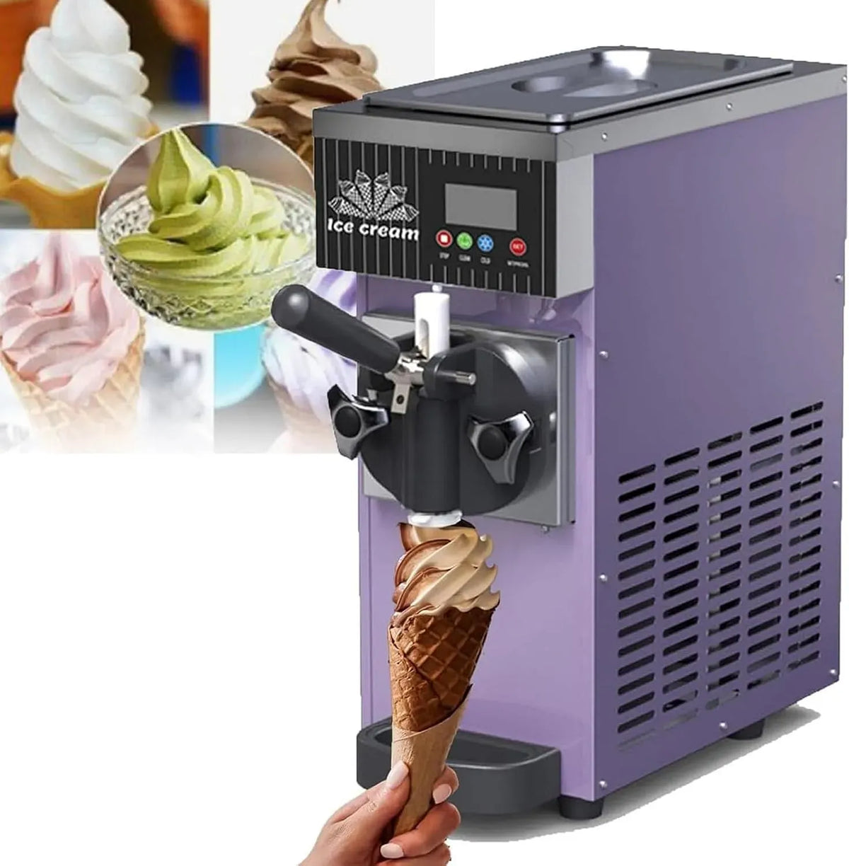 Machine à glace, Machine à glace italienne avec première portion en 10 minutes Purple