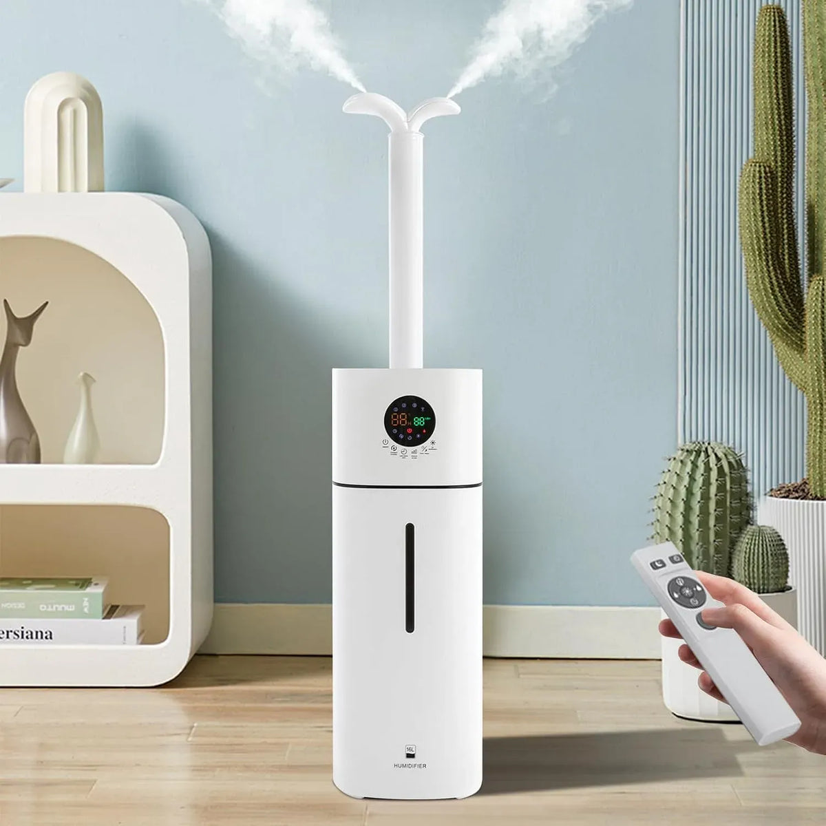 Humidificateur, 16 L, 100 m, minuteur, blanc, pour grandes pièces
