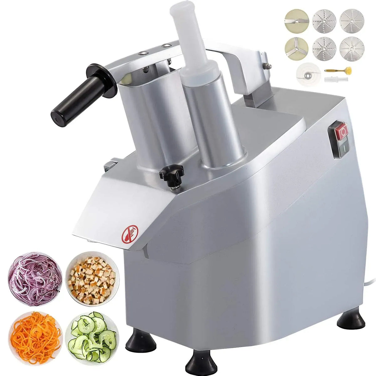 VEVOR Coupe-Légumes spirale Electrique 550W, Coupe Légumes Mandoline équipé de 5 Lames Capable de couper des légumes et des fruits sous différentes