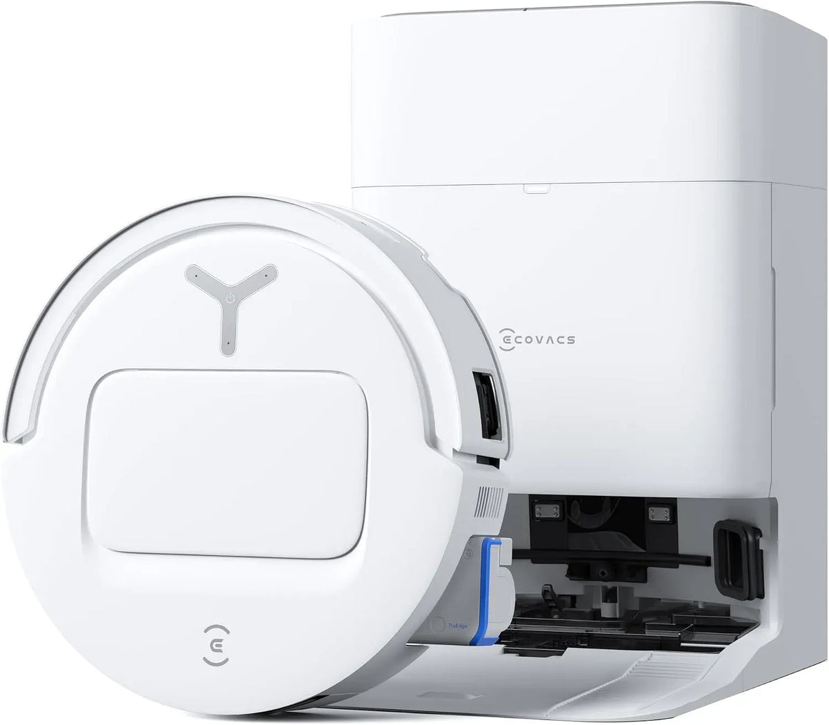 Robot aspirateur, 40 à 75 °C, ECOVACS T80, blanc, AI Re-Mop 2, lavage eau chaude 40-75°C, TruEdge 2, détection IA