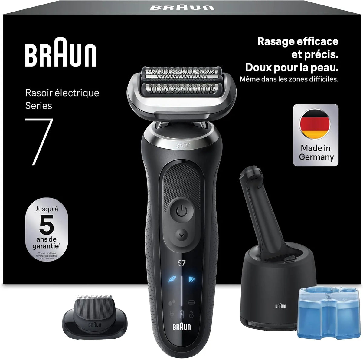 Braun Series 7 72-C1200CC Rasoir, noir, Rasoir Electrique Homme Noir