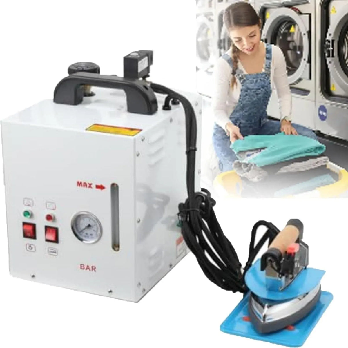 Sèche-linge, 4 L, 1600 W, 900 W, industriel, grand réservoir, vapeur, professionnel, Station de Fer à Vapeur Industrielle 1600W Chaudière