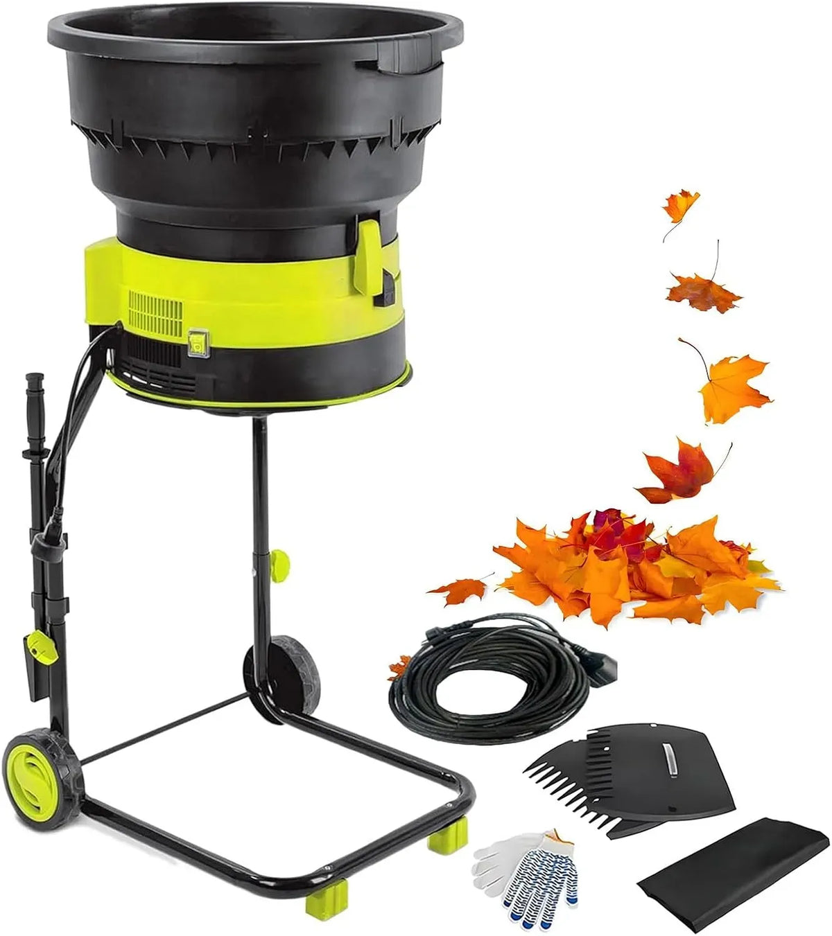 machine à compost, ramasseur, 54 cm, 2500 W, jardin avec roues