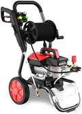 Nettoyeur haute pression, 2400 W, industriel, grand réservoir, Pompe 3 Pistons en Ligne tête Laiton, Flexible 8m renforcé Acier, 10 L/Min