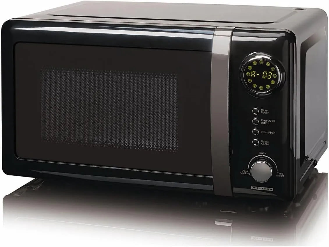 Micro-ondes, 20 L, 700 W, décongélation, noir, écran LED, 5 niveaux de puissance