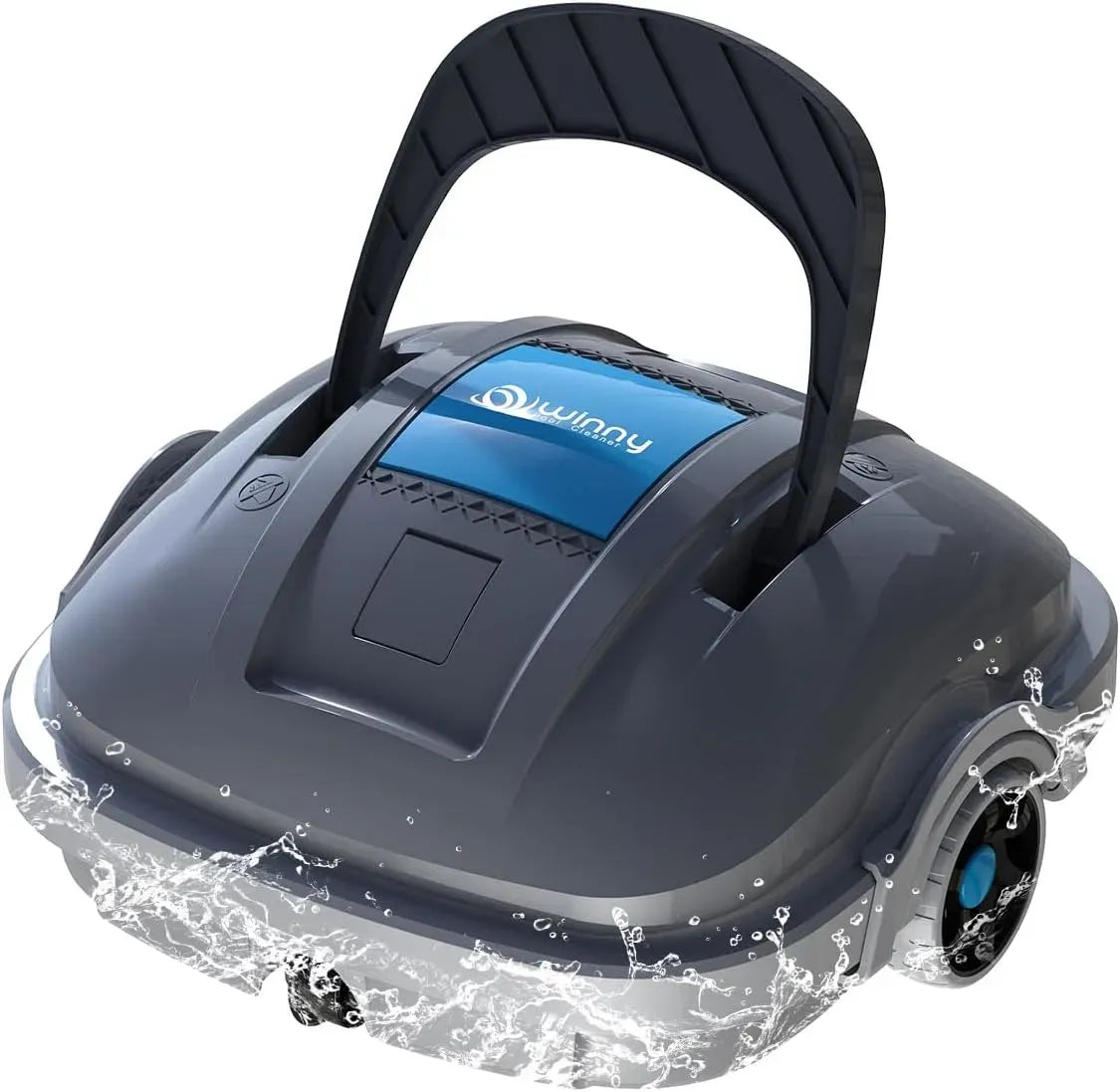 Aspirateur, WINNY POOL WY1102MAX, gris, pour Piscines Hors Sol 80m²-Gris foncé, Filtration 180 µm Aspiration Puissante Robot, 100 Min