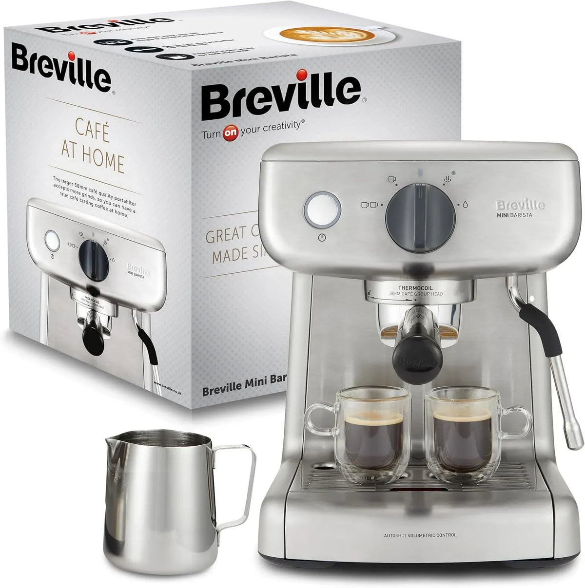 Machine à expresso VCF125X, vapeur, cafetière expresso, Breville Barista Mini Cafetière/machine à expresso semi-automatique