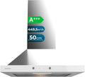 Cecotec Bolero Flux PT Hotte aspirante, 50 cm, 449, 5 m3/h, classe énergétique A, hotte de cuisine, Boost, tactile, acier inoxydable, blanc, Commande