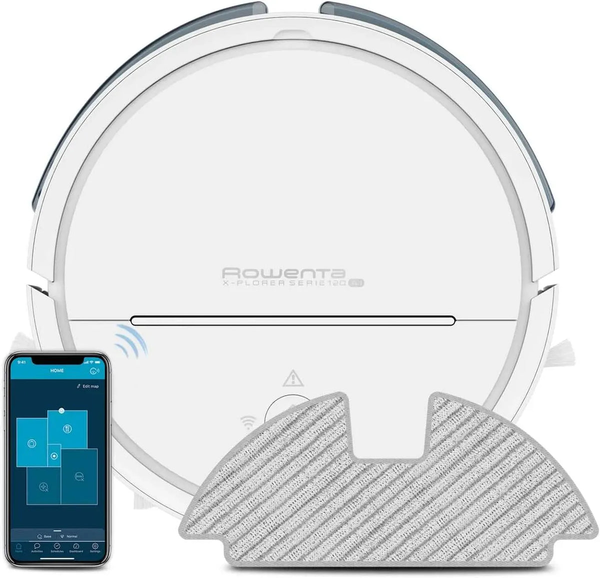 Rowenta Serie 120 RR7877WH Aspirateur, Wi-Fi, appareil électrique d'aspiration, X-Plorer Serie 120 AI Aspirateur robot laveur