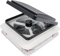 Ventilateur, 15 W, 12 V, camping, flux d'air 2 voies, lumière LED, idéal pour camping-car, 6 vitesses