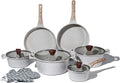 Batterie, batterie de casseroles et poêles, vapeur, revêtement antiadhésif, 12 pièces, aluminium, verre, pour induction