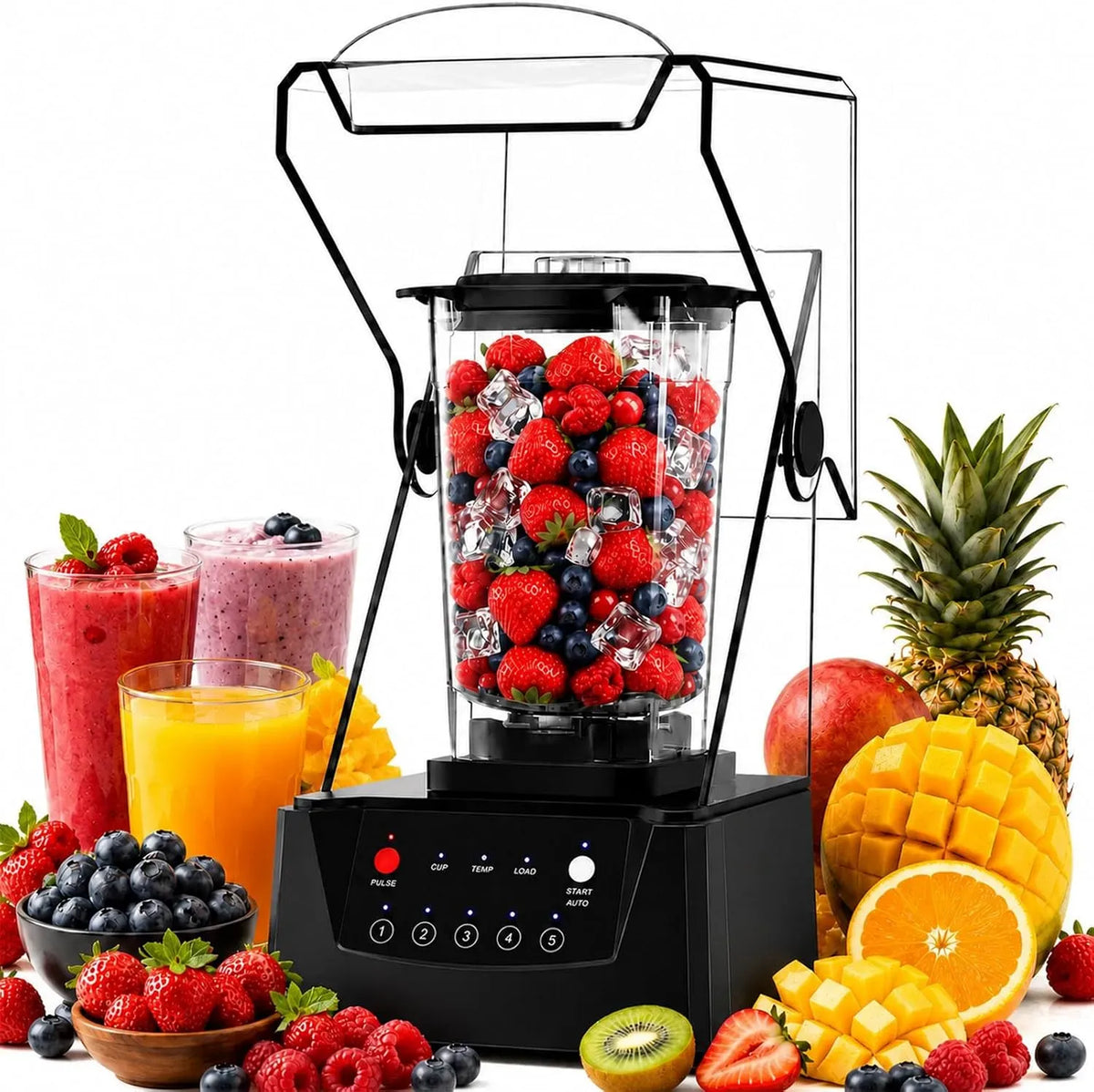 Blender, 2200 W, professionnel, restaurant, food truck, silencieux, 17 000 TR/Min, Bol 70 Oz