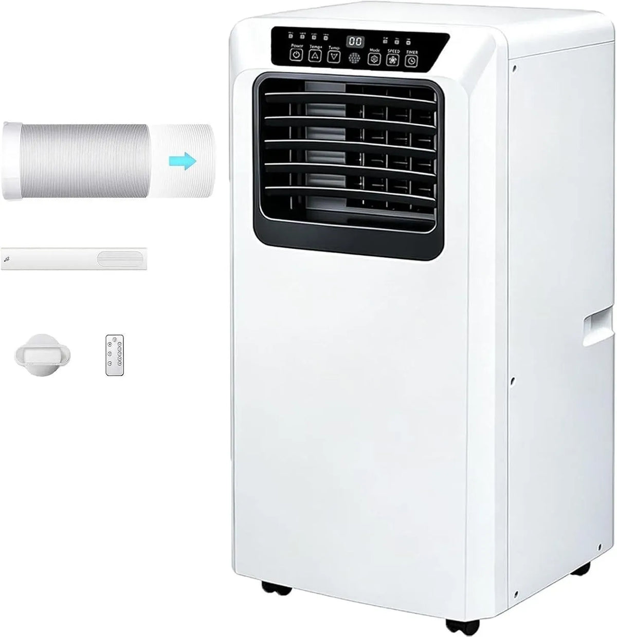 Climatiseur, 16 à 30 °C, LONGCAO 3-en-1, portable, roulettes de déplacement, minuteur, Flux d'air Double pour Régulation Rapide de 16 à 30°C