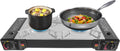Réchaud de camping 2100-2500W, 45x24cm, 2500 W, portable, extérieur, Réchaud de Table Butane ou Gaz pour Camping Pique-Nique, Plancha Barbecue