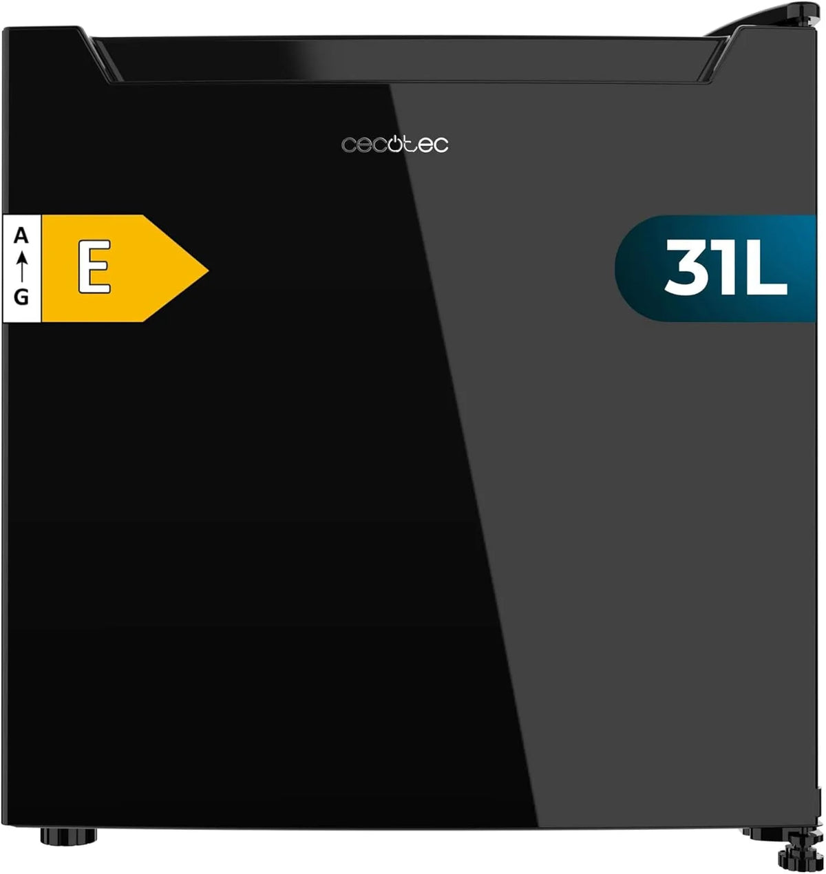Cecotec Bolero CoolMarket TT Congélateur, 31 L, classe énergétique E, amovible, armoire congélateur, noir, Mini Frigo 31 Dual Black Glass E