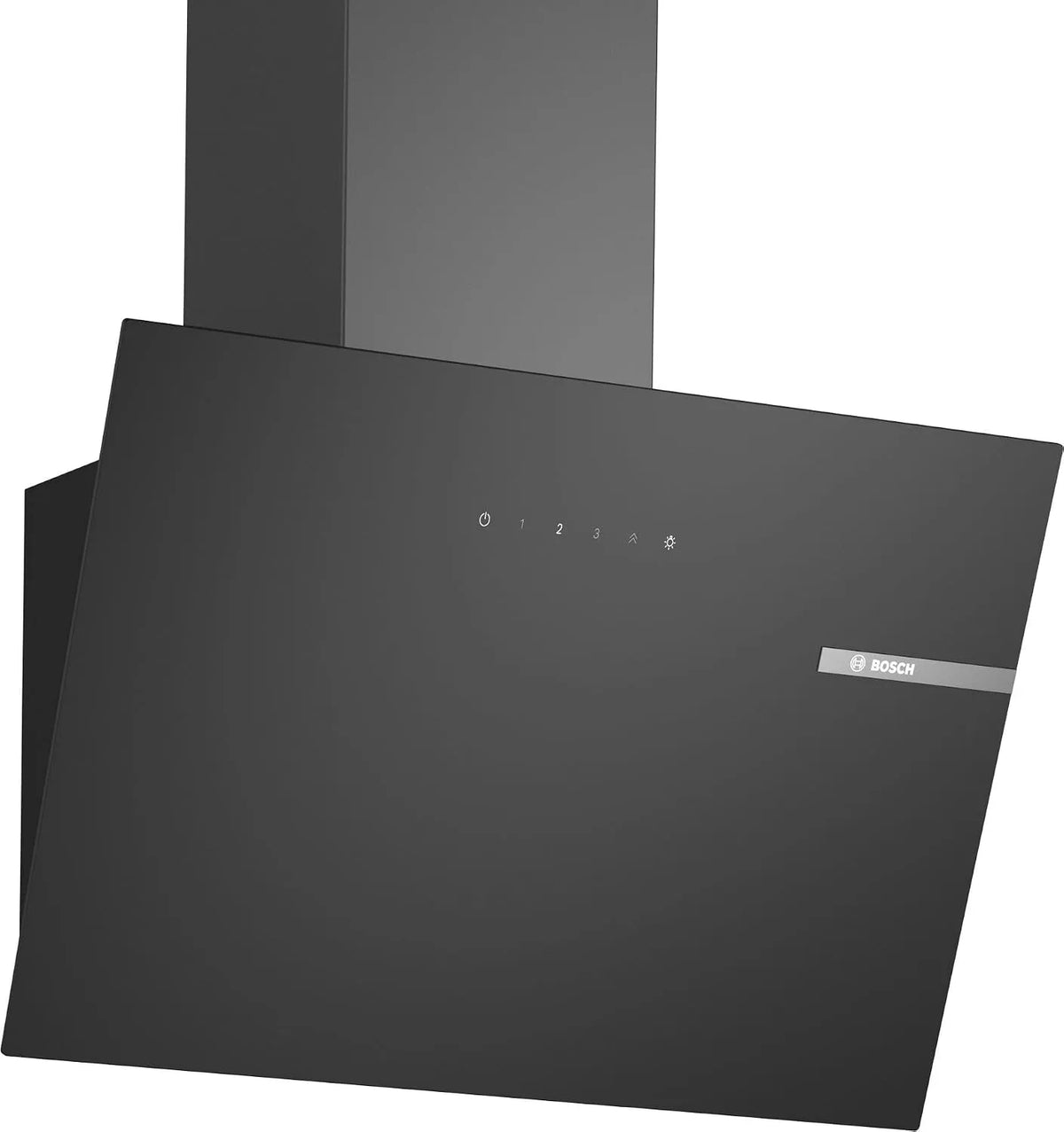 Bosch DWK65DK60 Hotte aspirante, 60 cm, 60 dB, hotte de cuisine, éclairage LED, installation murale, noir, Vitesse intensive avec reset, Série 2