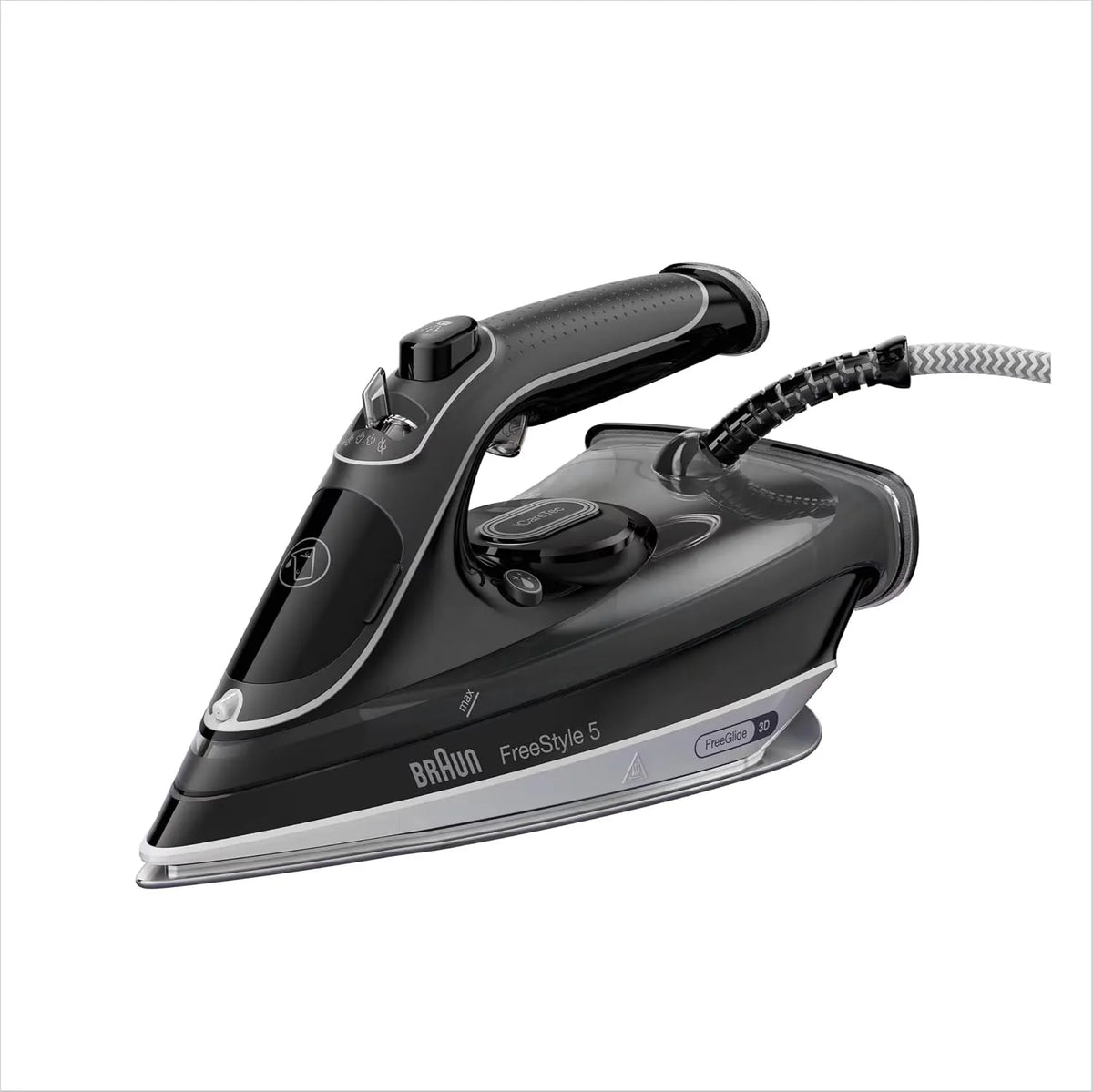 Braun SI 5188 Vapeur Verticale, Noir, FreeStyle 5 BK, Fer à Repasser avec Semelle FreeGlide 3D, Vapeur en Rafale 220 g/min, 2800 W