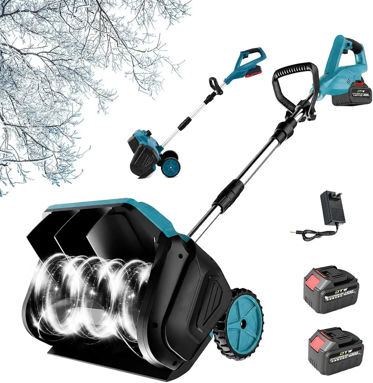 4.5Ah Chargeur, moteur, 21 V, sans fil, Pelle à Neige électrique sans Fil