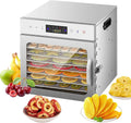 24H Sans BPA, Protection Surchauffe, 400W Deshydrateur Alimentaire avec 8 Plateaux en Inox, Déshydrateur avec Minuterie et Température 35~90°C, 6