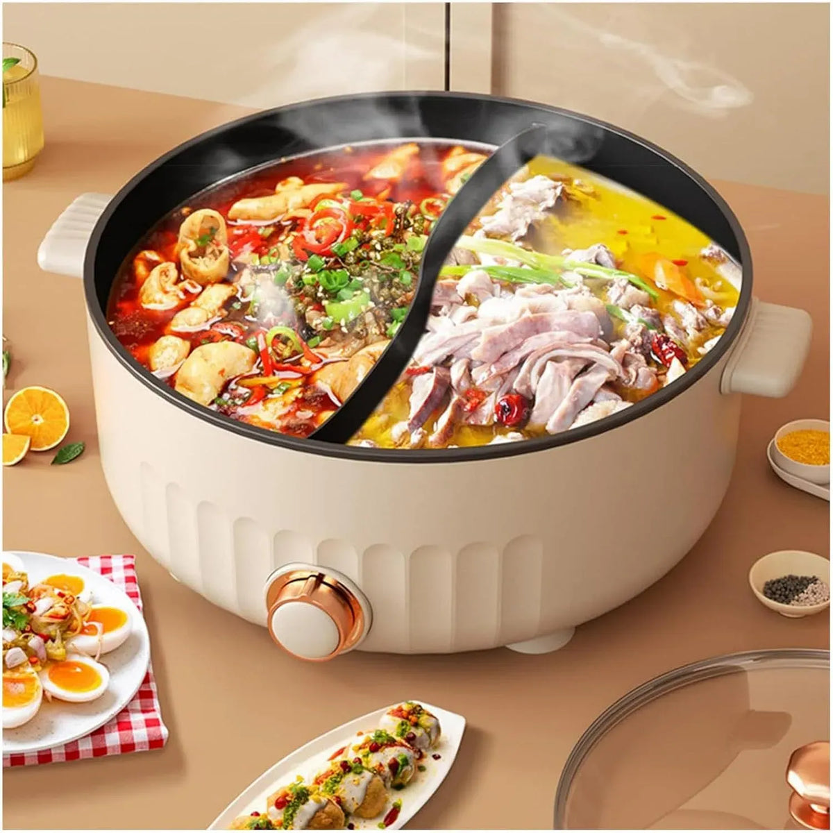 Fondue, IP65, blanc, ARTSIM, Appareil, Faitout 2 Compartiment