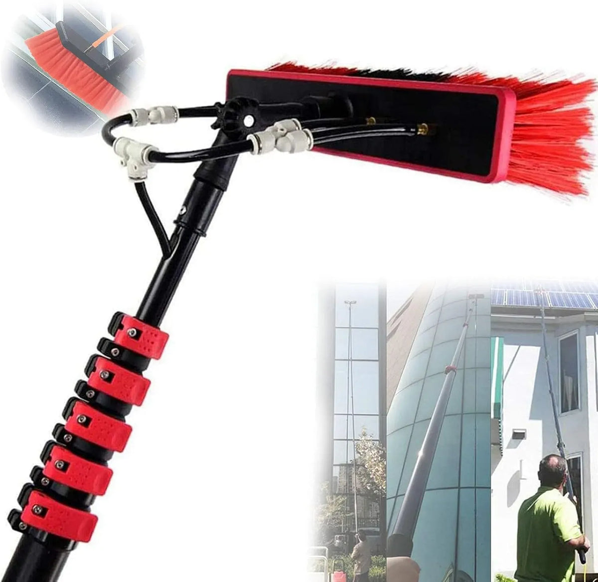 Nettoyeur, Brosse, Panneau Solaire Brosse Nettoyage Nettoyage Panneaux photovoltaïques Perche telescopique Nettoyage Panneaux solaires
